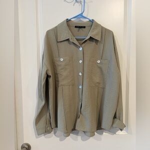 Como Black Tan Button-Up Shirt